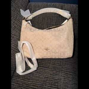 Coach Beige Signature Shoulder Bag